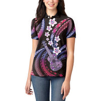 Hawaiian Ukulele Women Polo Shirt Sweet Dream Fantastic Plumeria LT01 - Polynesian Pride