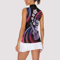 Hawaiian Ukulele Women Sleeveless Polo Shirt Sweet Dream Fantastic Plumeria LT01 - Polynesian Pride