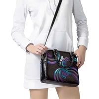 Hawaii Turtles Plumeria Shoulder Handbag Amethyst Gradient Polynesian Pattern