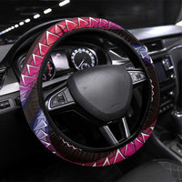 Hawaii Turtles Plumeria Steering Wheel Cover Sweet Gradient Polynesian Pattern