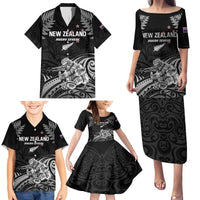 Custom New Zealand 2024 Rugby Family Matching Puletasi and Hawaiian Shirt Silver Fern Aotearoa Kiwi LT01 - Polynesian Pride