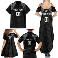 Custom New Zealand 2024 Rugby Family Matching Summer Maxi Dress and Hawaiian Shirt Silver Fern Aotearoa Kiwi LT01 - Polynesian Pride
