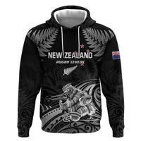 Custom New Zealand 2024 Rugby Hoodie Silver Fern Aotearoa Kiwi LT01 Pullover Hoodie Black - Polynesian Pride