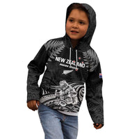Custom New Zealand 2024 Rugby Kid Hoodie Silver Fern Aotearoa Kiwi LT01 - Polynesian Pride