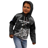 Custom New Zealand 2024 Rugby Kid Hoodie Silver Fern Aotearoa Kiwi LT01 - Polynesian Pride