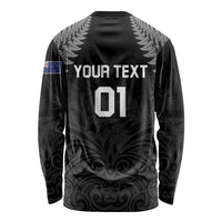 Custom New Zealand 2024 Rugby Long Sleeve Shirt Silver Fern Aotearoa Kiwi LT01 - Polynesian Pride