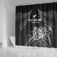 New Zealand 2024 Rugby Shower Curtain Silver Fern Aotearoa Kiwi LT01 - Polynesian Pride
