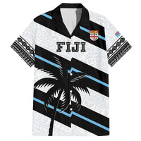 Custom Fiji 2024 Rugby Family Matching Off Shoulder Maxi Dress and Hawaiian Shirt Fijian Tapa Pattern LT01 Dad's Shirt - Short Sleeve White - Polynesian Pride