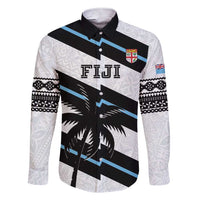Custom Fiji 2024 Rugby Family Matching Short Sleeve Bodycon Dress and Hawaiian Shirt Fijian Tapa Pattern LT01 Dad's Shirt - Long Sleeve White - Polynesian Pride