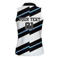 Custom Fiji 2024 Rugby Women Sleeveless Polo Shirt Fijian Tapa Pattern LT01 - Polynesian Pride