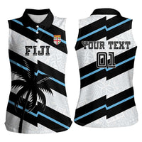 Custom Fiji 2024 Rugby Women Sleeveless Polo Shirt Fijian Tapa Pattern LT01 - Polynesian Pride