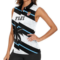 Custom Fiji 2024 Rugby Women Sleeveless Polo Shirt Fijian Tapa Pattern LT01 - Polynesian Pride