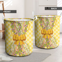 Hawaii Palaka Pikake Lokelani Plumeria Laundry Basket Melemele Coquette Bow LT01 - Polynesian Pride