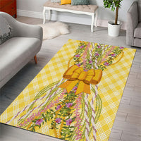 Hawaii Palaka Pikake Lokelani Plumeria Area Rug Melemele Coquette Bow LT01 - Polynesian Pride