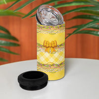 Hawaii Palaka Pikake Lokelani Plumeria 4 in 1 Can Cooler Tumbler Melemele Coquette Bow LT01 - Polynesian Pride