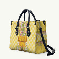 Hawaii Palaka Pikake Lokelani Plumeria Leather Bag Melemele Coquette Bow LT01 Yellow - Polynesian Pride