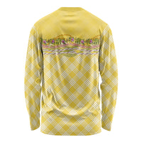 Hawaii Palaka Pikake Lokelani Plumeria Long Sleeve Shirt Melemele Coquette Bow LT01 - Polynesian Pride