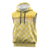 Hawaii Palaka Pikake Lokelani Plumeria Sleeveless Hoodie Melemele Coquette Bow LT01 Yellow - Polynesian Pride