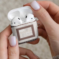 Samoa Siapo Brown Trimmed AirPods Case Samoa White Sunday - Polynesian Pride