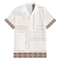 Samoa Siapo Brown Trimmed Family Matching Mermaid Dress and Hawaiian Shirt Samoa White Sunday LT01 Dad's Shirt - Short Sleeve Brown - Polynesian Pride