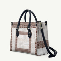 Samoa Siapo Brown Trimmed Leather Bag Samoa White Sunday - Polynesian Pride