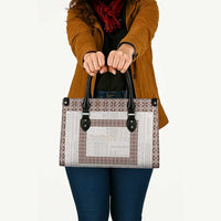 Samoa Siapo Brown Trimmed Leather Bag Samoa White Sunday - Polynesian Pride