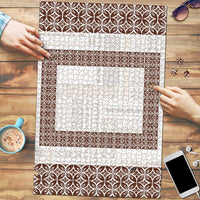 Samoa Siapo Brown Trimmed Puzzle Samoa White Sunday - Polynesian Pride