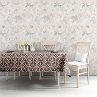 Samoa Siapo Brown Trimmed Tablecloth Samoa White Sunday - Polynesian Pride