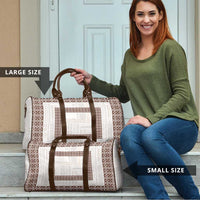 Samoa Siapo Brown Trimmed Travel Bag Samoa White Sunday - Polynesian Pride