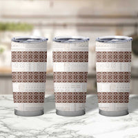 Samoa Siapo Brown Trimmed Tumbler Cup Samoa White Sunday - Polynesian Pride