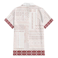 Samoa Siapo Red Trimmed Family Matching Mermaid Dress and Hawaiian Shirt Samoa White Sunday LT01 - Polynesian Pride