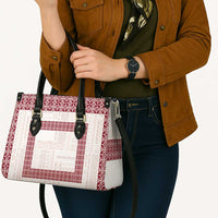 Samoa Siapo Red Trimmed Leather Bag Samoa White Sunday - Polynesian Pride