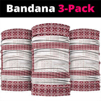 Samoa Siapo Red Trimmed Neck Gaiter Samoa White Sunday - Polynesian Pride
