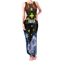 Personalised Vanuatu Tafea Province Family Matching Tank Maxi Dress and Hawaiian Shirt Unique Tropical Tribal Pattern LT01 Mom's Dress Colorful - Polynesian Pride