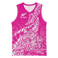 Custom New Zealand Rugby Silver Fern Basketball Jersey Aotearoa Kiwi Maori Pink Version LT01 Unisex Pink - Polynesian Pride