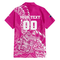 Custom New Zealand Rugby Silver Fern Hawaiian Shirt Aotearoa Kiwi Maori Pink Version LT01 - Polynesian Pride
