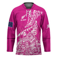 Custom New Zealand Rugby Silver Fern Hockey Jersey Aotearoa Kiwi Maori Pink Version LT01 Unisex Pink - Polynesian Pride