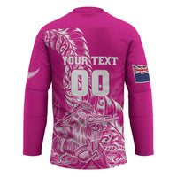 Custom New Zealand Rugby Silver Fern Hockey Jersey Aotearoa Kiwi Maori Pink Version LT01 - Polynesian Pride