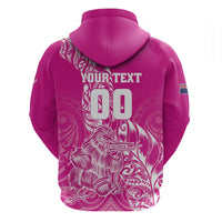 Custom New Zealand Rugby Silver Fern Zip Hoodie Aotearoa Kiwi Maori Pink Version LT01 - Polynesian Pride