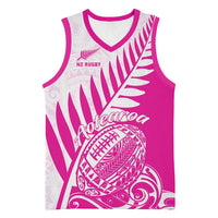 Custom New Zealand Rugby Silver Fern Basketball Jersey Aotearoa Maori Pink Version LT01 Unisex Pink - Polynesian Pride