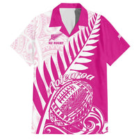 Custom New Zealand Rugby Silver Fern Hawaiian Shirt Aotearoa Maori Pink Version LT01 Pink - Polynesian Pride