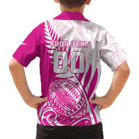 Custom New Zealand Rugby Silver Fern Hawaiian Shirt Aotearoa Maori Pink Version LT01 - Polynesian Pride