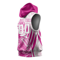Custom New Zealand Rugby Silver Fern Sleeveless Hoodie Aotearoa Maori Pink Version LT01 - Polynesian Pride