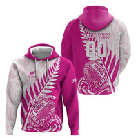Custom New Zealand Rugby Silver Fern Zip Hoodie Aotearoa Maori Pink Version LT01 - Polynesian Pride