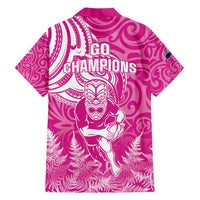 New Zealand Silver Fern Rugby All Pink Hawaiian Shirt Maori Tiki Player With Ta Moko Tribal LT01 - Polynesian Pride