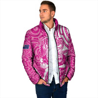New Zealand Silver Fern Rugby All Pink Padded Jacket Maori Tiki Player With Ta Moko Tribal LT01 - Polynesian Pride