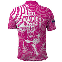 New Zealand Silver Fern Rugby All Pink Polo Shirt Maori Tiki Player With Ta Moko Tribal LT01 - Polynesian Pride