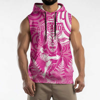 New Zealand Silver Fern Rugby All Pink Sleeveless Hoodie Maori Tiki Player With Ta Moko Tribal LT01 - Polynesian Pride
