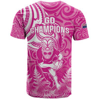 New Zealand Silver Fern Rugby All Pink T Shirt Maori Tiki Player With Ta Moko Tribal LT01 - Polynesian Pride