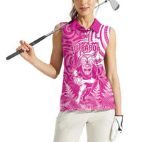 New Zealand Silver Fern Rugby All Pink Women Sleeveless Polo Shirt Maori Tiki Player With Ta Moko Tribal LT01 - Polynesian Pride